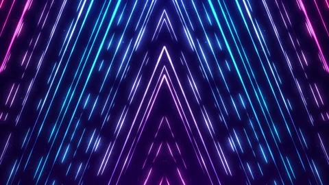 Abstract background of bright neon lights. Flow of neon stripes and lines Stock Footage 263319395