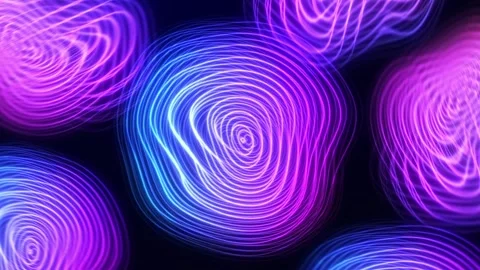 Abstract background with bright neon transforming lines and circles. Stock Footage 270231983