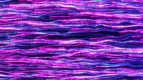 Abstract background of bright neon wave particles in purple and pink colors. Stock Footage 276951416