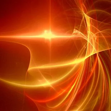 Abstract background of bright orange-yellow lines on a black background Stock Illustration