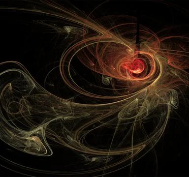 Abstract background of bright orange-yellow lines on a black background Illustrazione stock