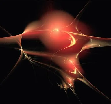 Abstract background of bright orange-yellow lines on a black background Illustrazione stock