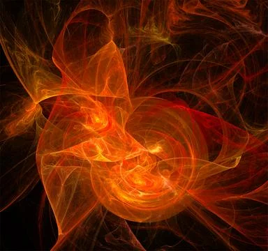 Abstract background of bright orange-yellow lines on a black background Stock Illustration