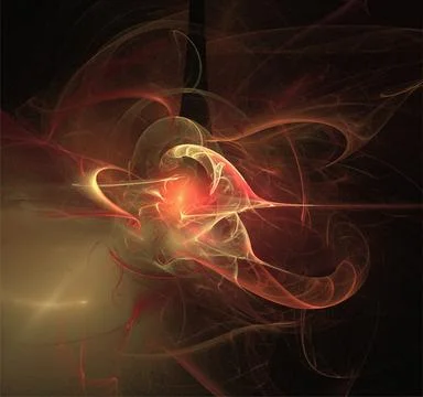 Abstract background of bright orange-yellow lines on a black background Illustrazione stock
