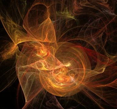 Abstract background of bright orange-yellow lines on a black background Illustrazione stock