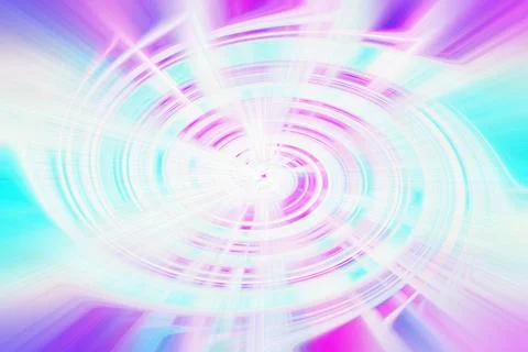 Abstract background with bright pink and cyan light trails forming a dynamic Stock Illustration