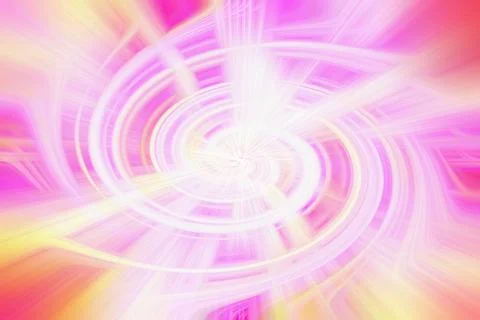 Abstract background with bright pink and yellow spiral light streaks Stock Illustration