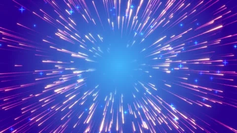 Abstract background with bright rays of gold particles on a blue background. Stock Footage 268050743
