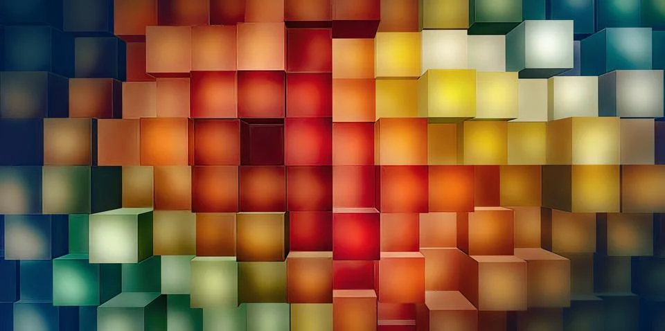 Abstract background with bright squares Stock Illustration