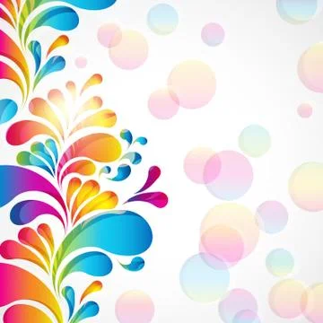 Abstract background with bright teardrop-shaped arches. Stock Illustration