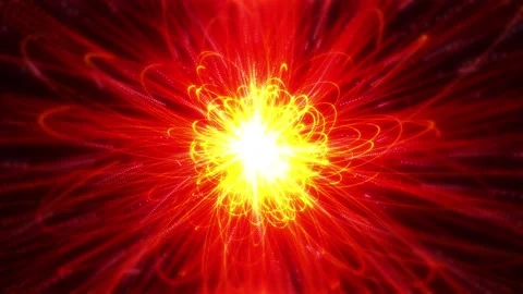 Abstract background with bright wavy shape particles, energetic orange Stock Footage 289880330