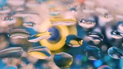 Abstract background in brigt blue tones with glitter of crystals and gold. Stock Footage 303608360