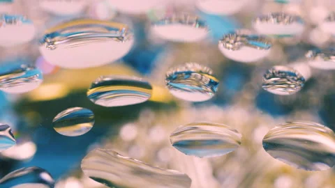 Abstract background in brigt blue tones with glitter of crystals and gold. Stock Footage 303609899
