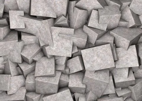 Abstract background broken concrete cubes Stock Illustration