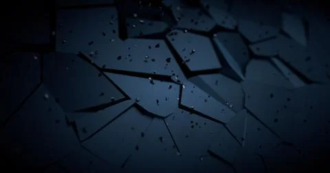 Abstract background with broken elements. Cracked surface. Bursting with debr 스톡 일러스트