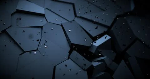 Abstract background with broken elements. Cracked surface. Bursting with debr Stock Illustration