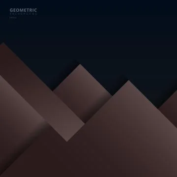 Abstract background brown and dark blue geometric square overlapping with sha Stock Illustration