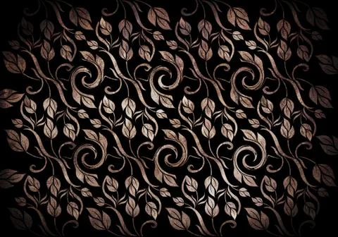 Abstract background with brown floral pattern Stock Illustration
