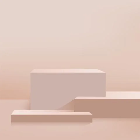 Abstract background with brown podium for presentation. Vector Stock Illustration