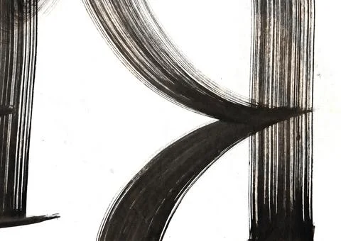 Abstract background with brush strokes, expressive calligraphy with elements of Stock Illustration