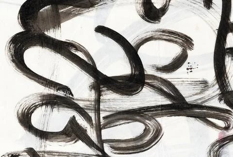 Abstract background with brush strokes, expressive calligraphy with elements of Stock Illustration