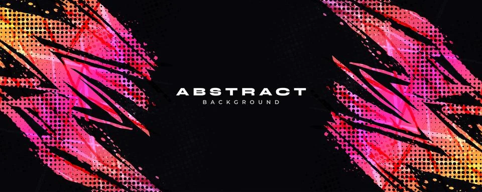 Abstract Background with Brush Texture in Pink and Orange Gradient Colors イラスト素材