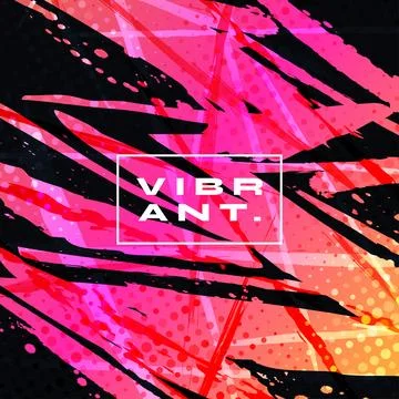 Abstract Background with Brush Texture in Pink and Orange Gradient Colors Stock Illustration