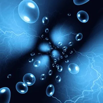 Abstract background with bubbles and lightning Abstract blue background wi... Stock Photos