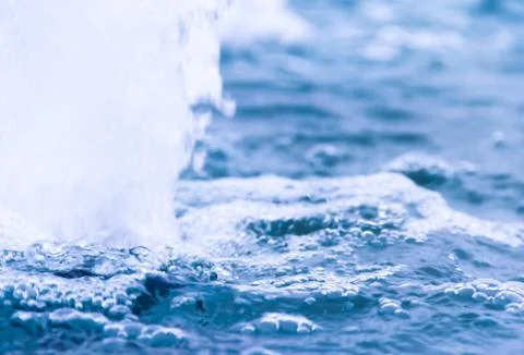 Abstract background bubbles falling rain on water Stock Photos