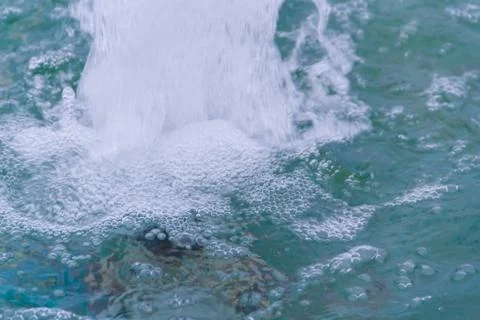 Abstract background bubbles falling rain on water Stock Photos