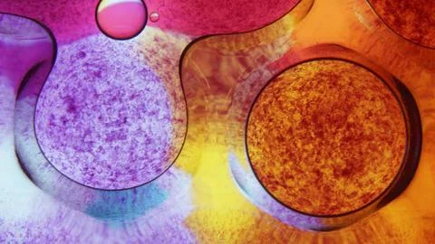 Abstract background with bubbles, Vibrant Abstract Oil and Water Bubbles wi.. Stock Illustration