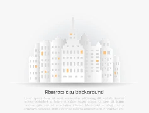 Abstract background with building 3D Paper Stock Illustration