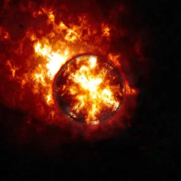 Abstract background of burning planet or sun. Apocalypse. Exploding planet Stock Illustration