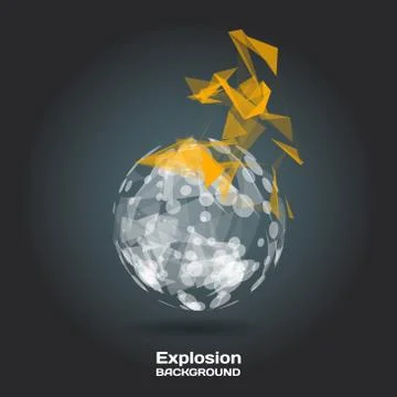 Abstract background with burning sphere on theme digital technol Stock Illustration
