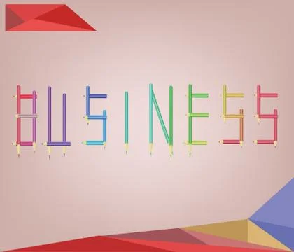 Abstract background for business solution shaped with colored pencils. Digita Stock Illustration