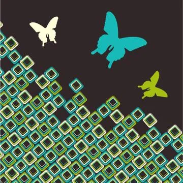 Abstract background with butterflies Stock Illustration