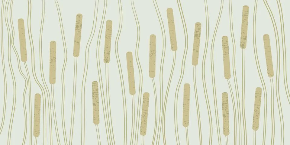 Abstract background with cattails. Illustrazione stock