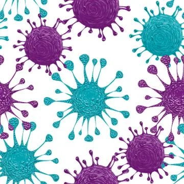Abstract background with cells of virus and microbe. Stock Illustration