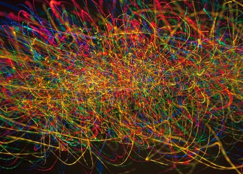 Abstract background with chaotic colored lines Stock Photos
