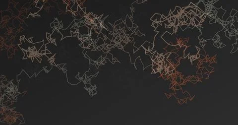 Abstract background with chaotic lines and geometric patterns on dark gray .. Illustrazione stock