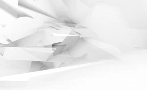Abstract background, chaotic white digital triangular 3d Ilustración de archivo