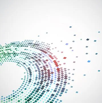 Abstract background with the chaotically located  rectangles in an oval form Stock Illustration