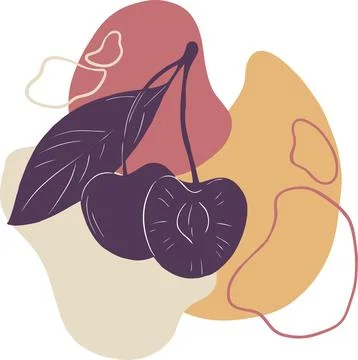 Abstract background with cherry outline Stock Illustration