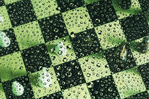 Abstract background on chess theme. water bubbles multiple reflections. Stock Photos