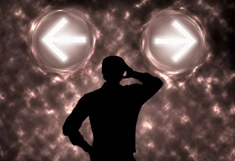 Abstract background with choice concept. decision making, business man choosi Stock Illustration