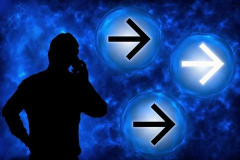 Abstract background with choice concept. decision making, business man choosi Stock Illustration