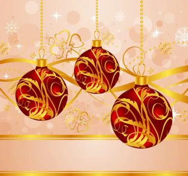 Abstract background with christmas balls Illustrazione stock