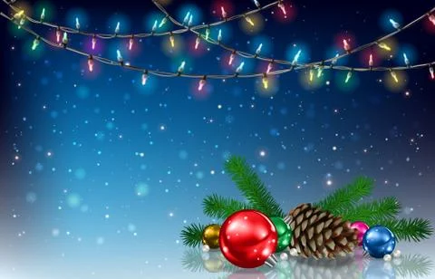 Abstract background with Christmas lights Illustrazione stock