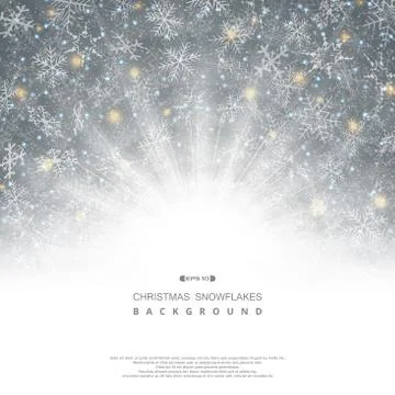 Abstract background of Christmas snowflakes pattern fantasy with classic sunb Stock Illustration