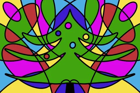 Abstract background with christmas tree Stock Illustration